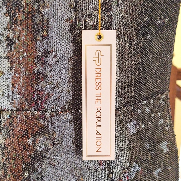 Dress the Population XL Long Silver Party Dress NWT $348 🎉 - Picture 9 of 12